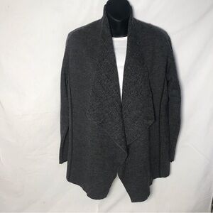 EILEEN FISHER 100% MARINO WOOL OPEN CARDIGAN GREY SIZE MEDIUM